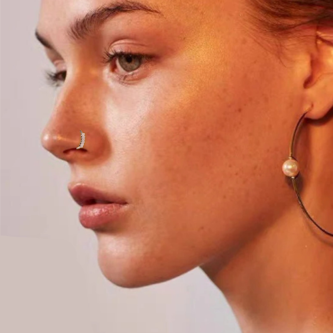 Dainty CZ Nose Ring Piercing Required Nose Ring Nose Piercing