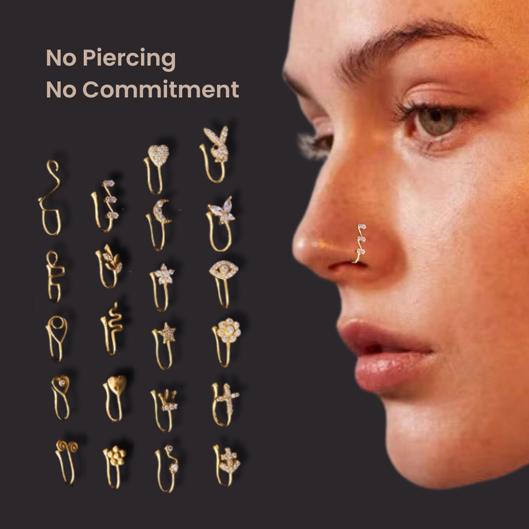 Adjustable Natural Healing Stone Fake Nose Ring no Piercing Required, Clip  on Nose Ring, Non Piercing Nose Ring, Faux Nose Ring 