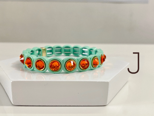 Small Crystal Enamel Tile Beads, Colorblock Bracelets, Enamel Beads Bracelets