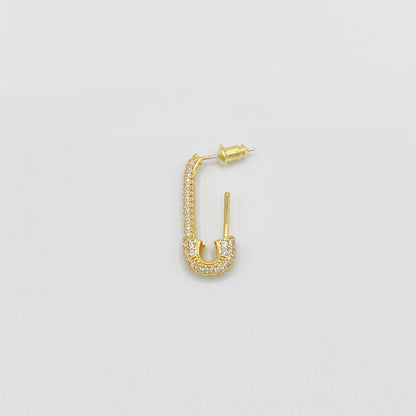 18K Gold Plated Safety Pins Stud, Kendall Jenner Sparkly Safety Pins