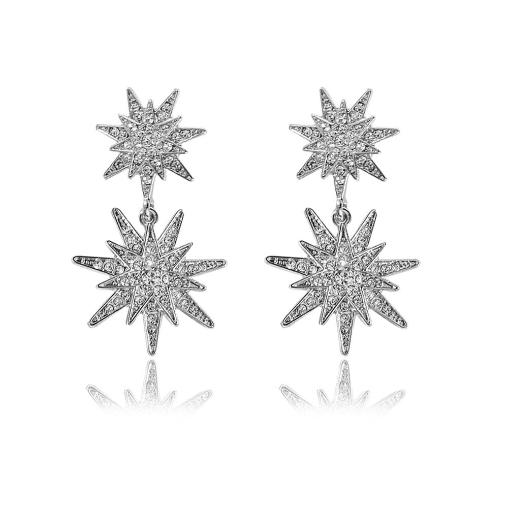 Sparkly Star Earrings, Wedding Earrings, Sparkly Statement Earrings, Wedding Must Have, Star Earrings, Gold Star Earrings, Dainty Gold Earring