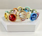 Oversized Rainbow Crystal Enamel Tile Bracelet, Colorblock Bracelets, Tile Beads Bracelets