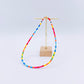 Highlight Rainbow Enamel Tile Beads Necklace, Tila Tile, Colorblock Choker