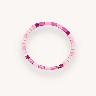 PINK | Handcrafted Enamel Tile Bracelet Set