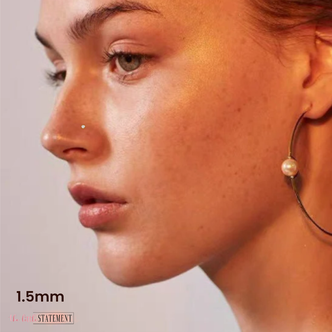 SERIES G 1.5mm 2mm 2.5mm 3mm Tiny CZ Nose Stud 20G Minimalist Nose The Little Statement