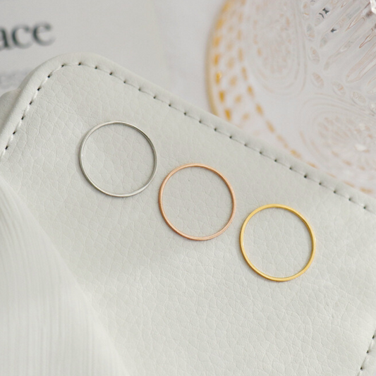18K Gold/Rose Gold/Silver Plated Ultra Thin Stacking Ring, Minimalist Midi Ring
