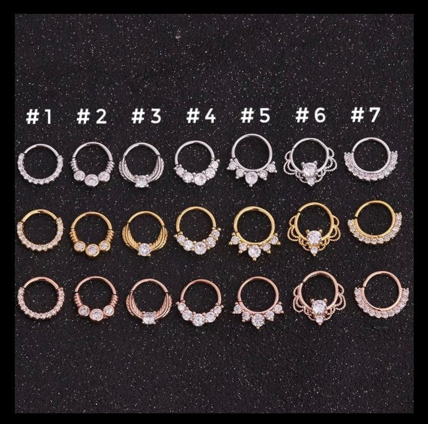 CELESTE | Sparkly Daith Piercing Hoops