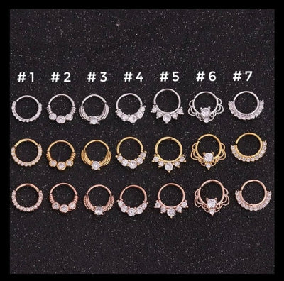 CELESTE | Sparkly Daith Piercing Hoops