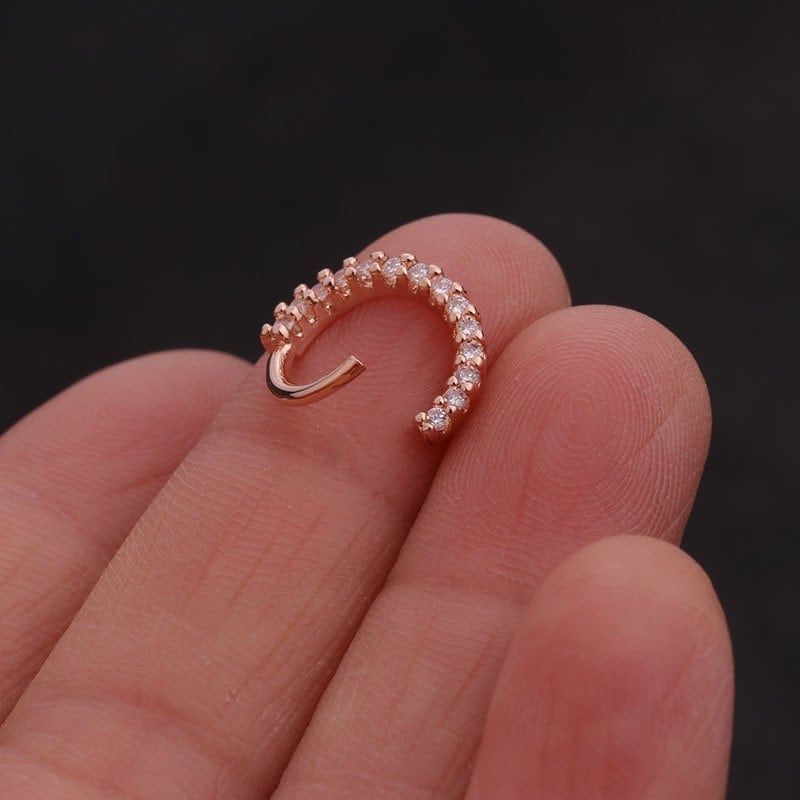 CELESTE | Sparkly Daith Piercing Hoops