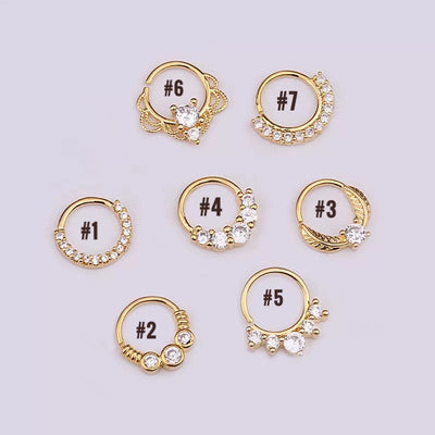 CELESTE | Sparkly Daith Piercing Hoops