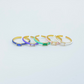 Chic Colorful Enamel S925 Sterling Silver Ring with Crystal