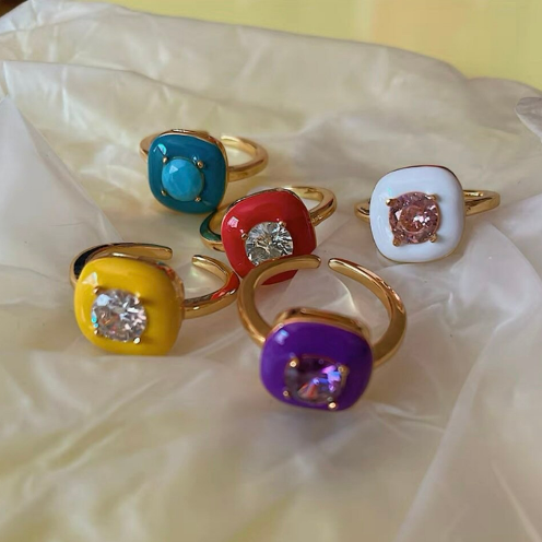 Candy Cocktail Ring, Rainbow Retro 90s Candy Enamel Ring
