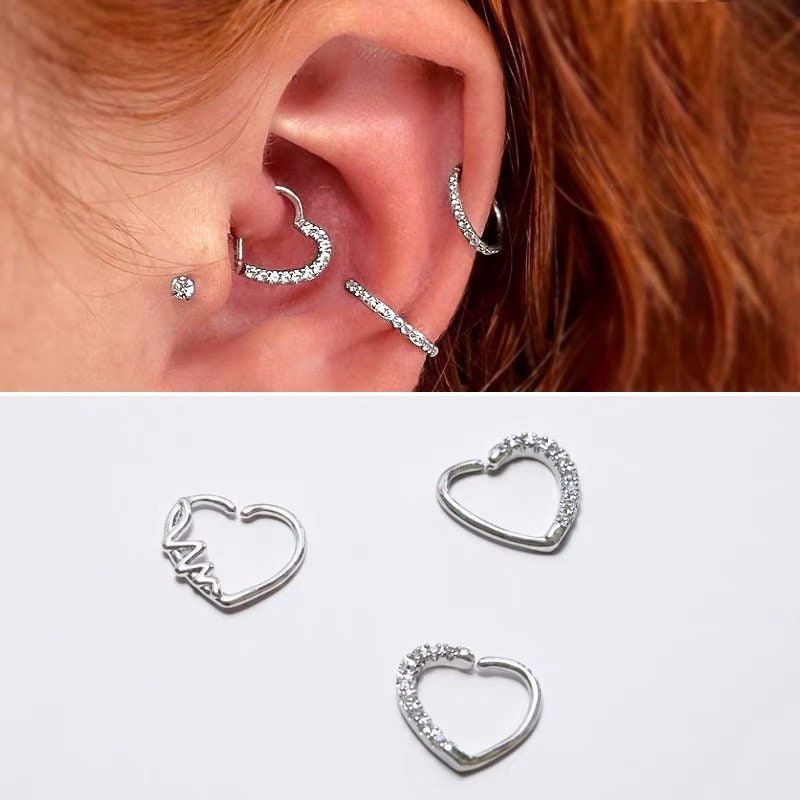 AMELIA | Heart-Shaped Daith Piercing Hoops – The Little Statement
