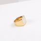 18K Gold Plated Large Square Mother-of-Pearl Ring
