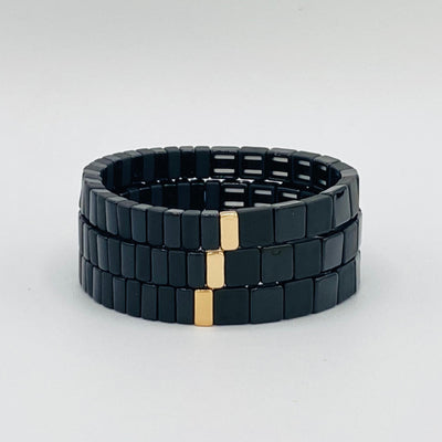 JETT | Handcrafted Enamel Tile Bracelet Set