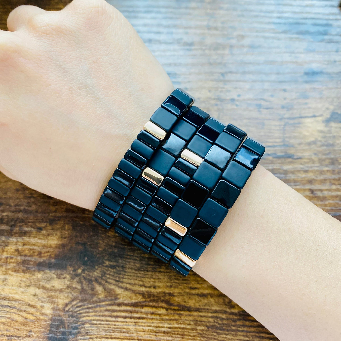 JETT | Handcrafted Enamel Tile Bracelet Set