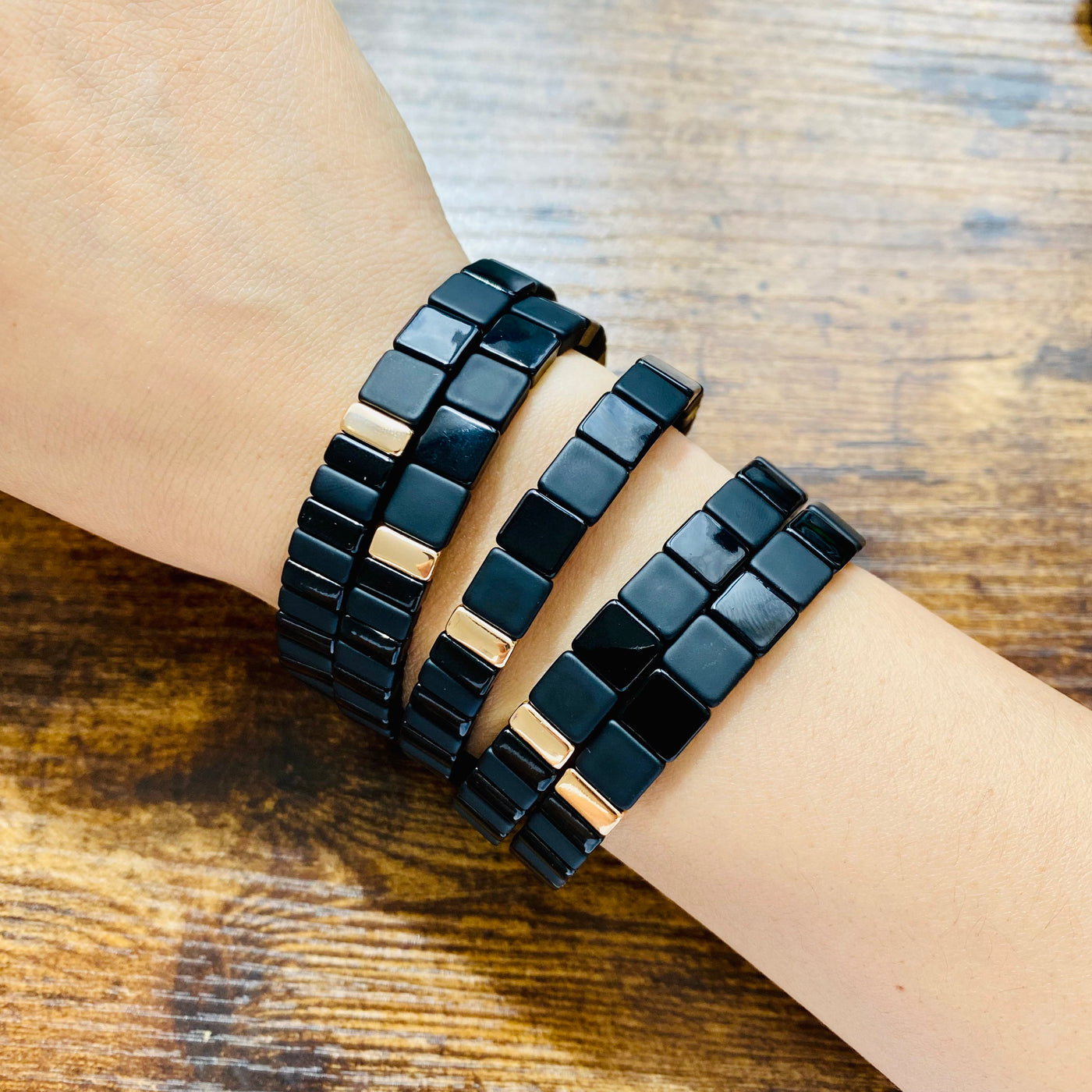 JETT | Handcrafted Enamel Tile Bracelet Set