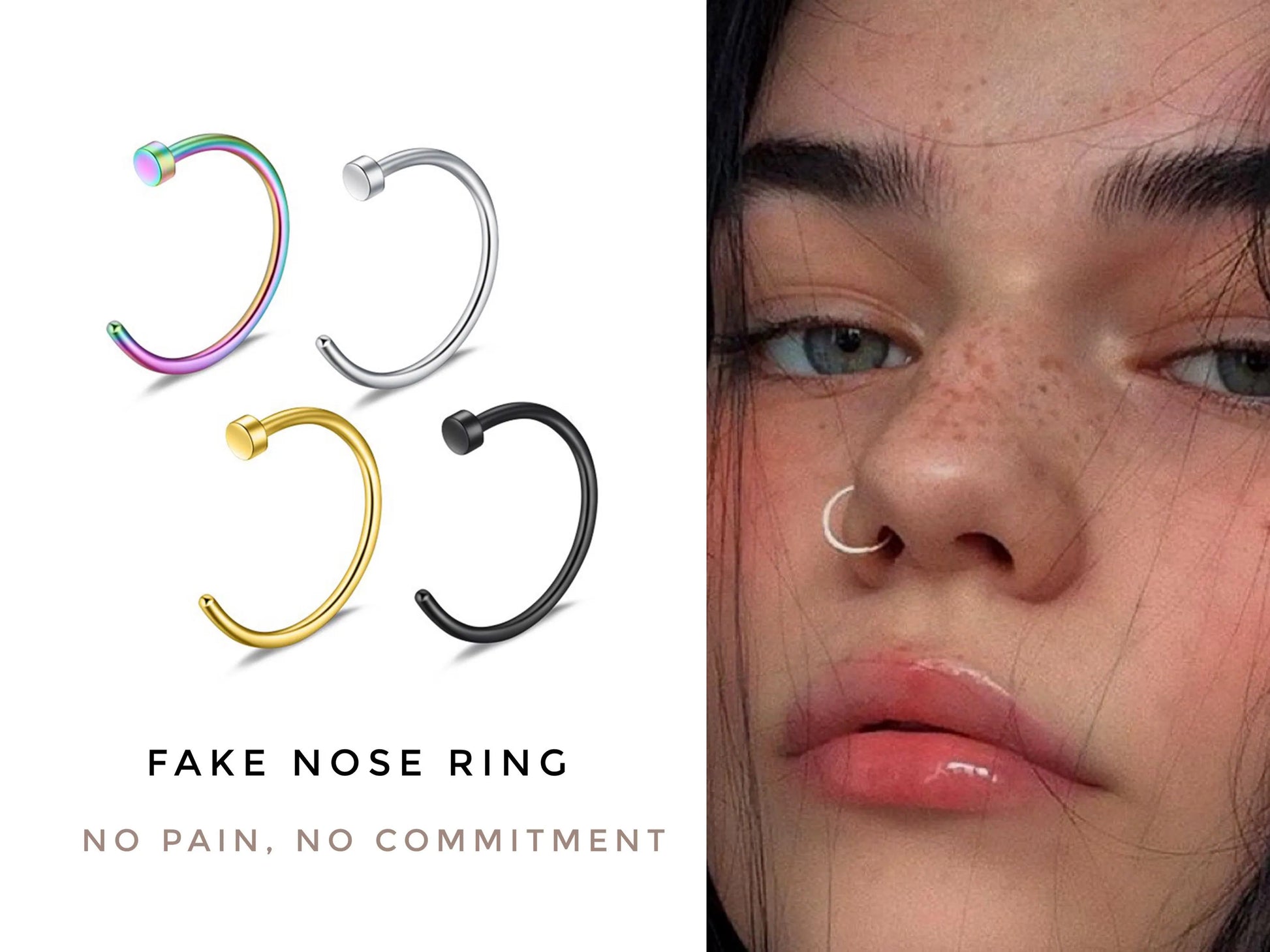 12Pcs Maxi Steel Faux Clip On Nose Ring 20G Faux Piercing Jewelry 8mm Fake  Nose Ring Hoop for Faux Lip Septum Nose Ring Set Body Jewelry Piercing for  Women Men price in