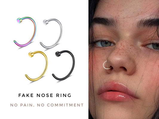 SERIES O - Multiway Hoops, Fake Hoop Nose Ring, Fake Lip Ring