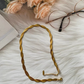 18K Gold Plated Adjustable Double Herringbone Chain Necklace, Twist Chain Choker