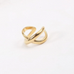 18K Gold Plated Chunky Cross Ring, Gold X Ring, Chunky Gold Ring