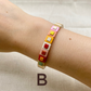 Haselnussbraune Herbstfarbene Emaille-Fliesenarmbänder, Colorblock-Armbänder, Emailleperlen, trendige Tila