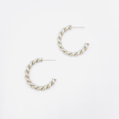 Boucles d’oreilles Twist Hoop remplies d’or 18 carats, boucles d’oreilles Twist Hoop en or 30 mm