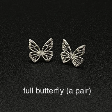 18K Gold Plated CZ Full Butterfly Earrings, Bridesmaid Earrings