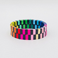 Schwarzes Regenbogen-Emaille-Fliesenarmband, Colorblock-Armbänder, Fliesenperlen-Armbänder