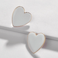 Enamel Heart Studs, Big Heart Earrings, Glossy Enamel Earrings