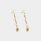 Boucles d'oreilles à chaîne chic en fausses perles plaquées or 18 carats, cerceaux à chaîne chic