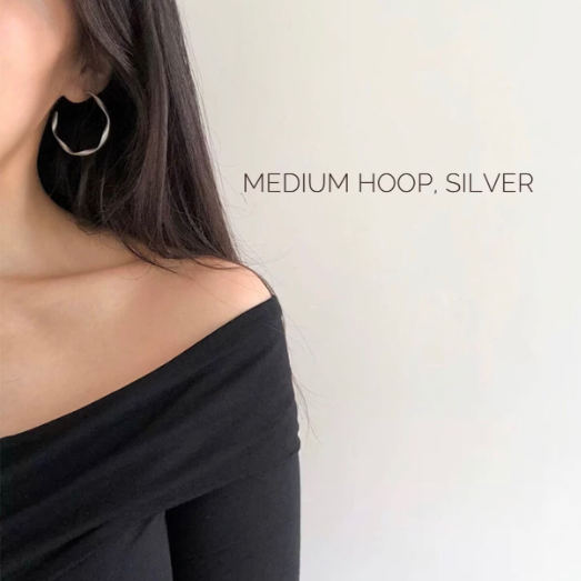 Matte silver 2025 hoop earrings