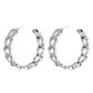 40mm Gold Link Hoops, Large Chain Hoop Earrings, Silver Hoop Earrings