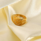 18K vergoldeter Smiley-Ring, Emoji-Ring, Happy Face-Ring, Gold-Chunky-Ring