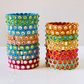 Small Crystal Enamel Tile Beads, Colorblock Bracelets, Enamel Beads Bracelets