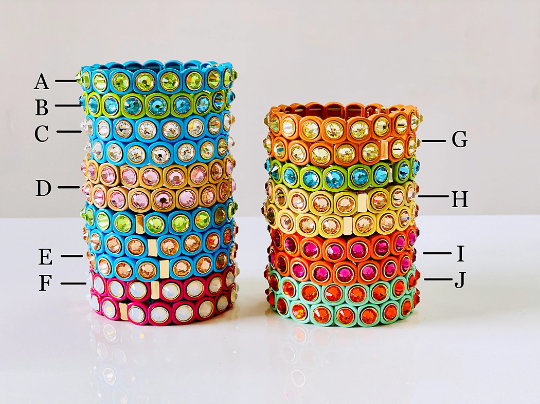 Small Crystal Enamel Tile Beads Colorblock Bracelets Enamel Beads Bracelets
