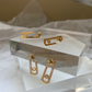 Boucles d’oreilles épingles de sûreté plaquées or 18 carats (une paire), épingles de sûreté scintillantes Gigi Hadid