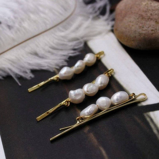 Baroque Pearl Hair Clip, Genuine Pearl Barrettes, Bridesmaid Gifts, Pearl Hair Clip