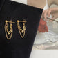 Boucles d'oreilles à double chaîne plaquées or 18 carats, créoles à chaîne