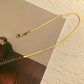 18K Gold Plated 3mm Adjustable Herringbone Choker, Gold Snake Chain Choker