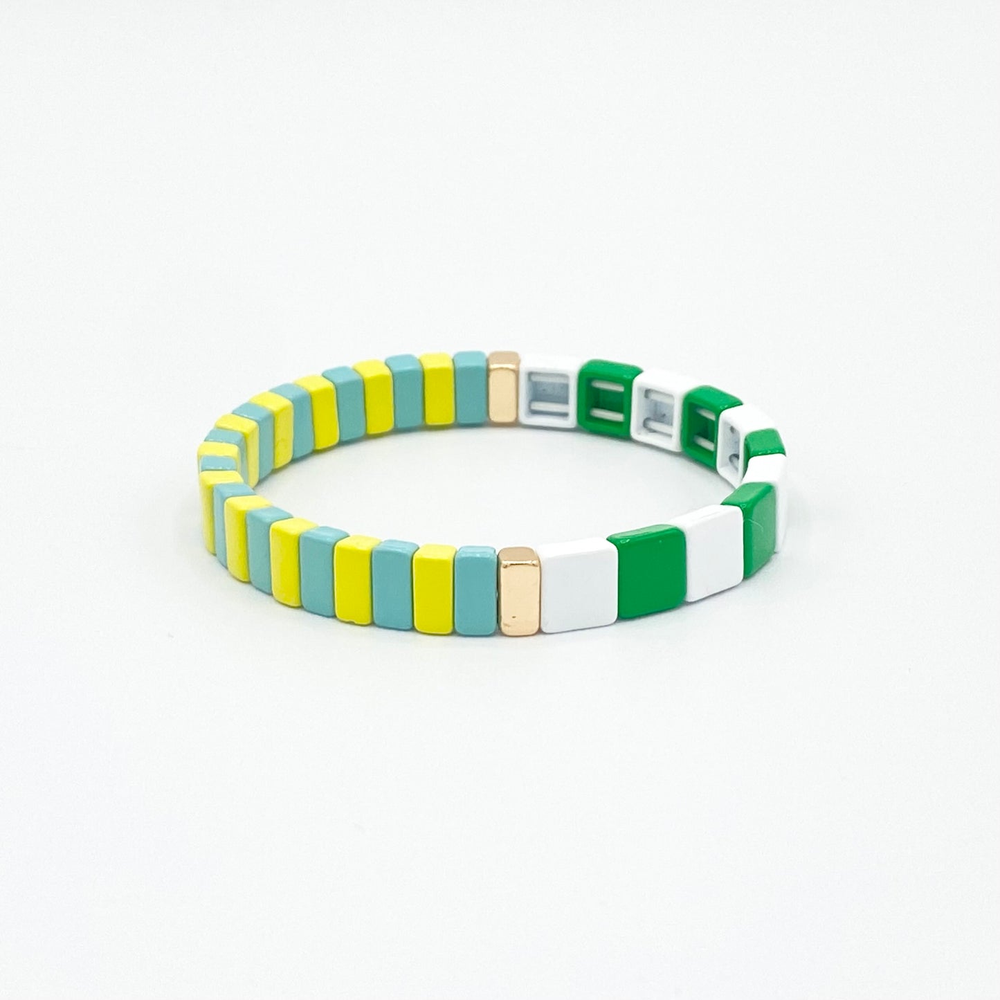 Happy Color Enamel Tile Bracelet Sets, Colorblock Bracelets, Tile Beads Bracelets