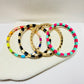 6mm dünnes Regenbogen-Gold-Emaille-Fliesenperlenarmband, Colorblock-Armbänder, Emailleperlen, trendige Tila