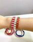 Narrow Pink Red Enamel Tile Beads, Colorblock Bracelets, Enamel Beads, Trendy Tila, Stretch Bracelets, Bohemian Bracelets, Tile Beads