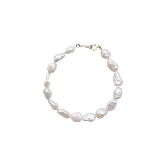 Bracelets classiques chics en perles d'eau douce authentiques, bracelets en perles baroques