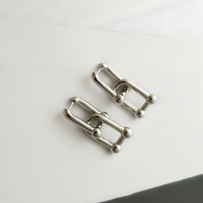 Two-Way Chunky Link Earrings, Double Link Earrings