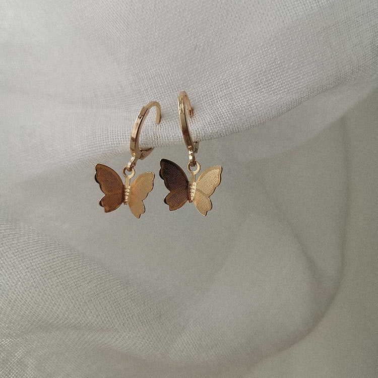 thumbnail image 2 of Gold Butterfly Hoops, Butterfly Earrings, Gold Filled Butterfly Mini Hoops, Butterfly Dangle Earrings, Huggie Hoop Earrings 2 of 14