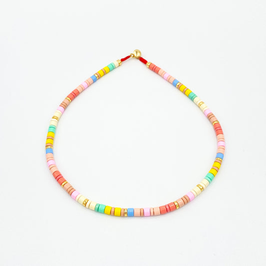 Eiscreme-Emaille-Fliesenperlen-Halskette und Armband, Tila-Fliese, Colorblock-Halsband