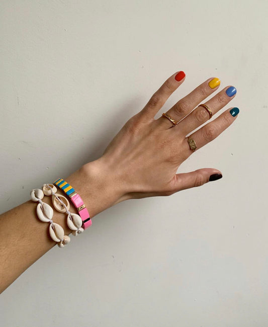 Bracelet de carreaux d’émail Rainbow Five Colors, bracelets Colorblock, bracelets de perles de carreaux