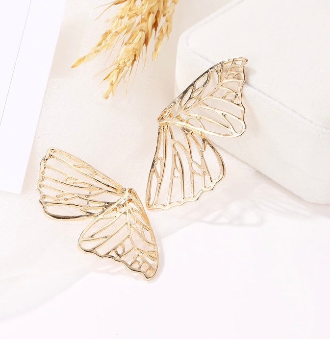 Statement-Schmetterlingsohrringe, große Schmetterlingsohrringe, Hochzeitsohrringe