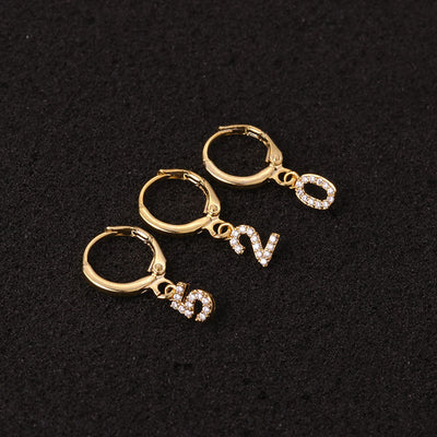 Lucky Number Earrings, Personalized Hoop Earrings